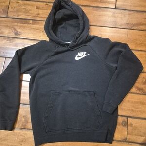 Nike Men's Black Hoodie with White Logo